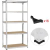 5 Shelf Boltless Adjustable Steel Storage Shelf Unit Silver Adjustable Metal MDF Storage for Garage Warehouse 2