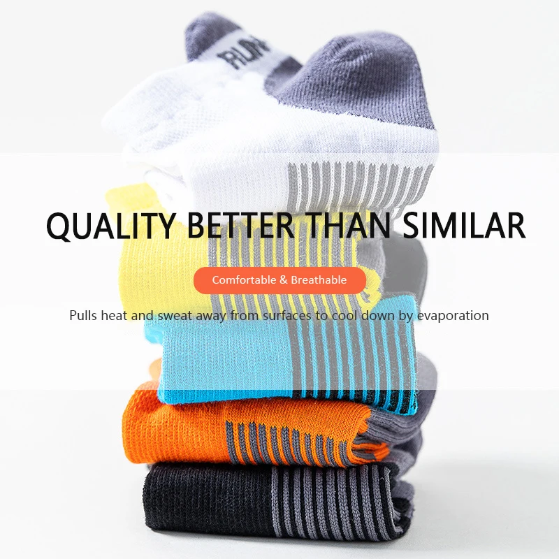 GYMIGO Men Running Socks Breathable Soft Ankle Fitness Basketball Socks Absorb Sweat Sport Socks For Gym