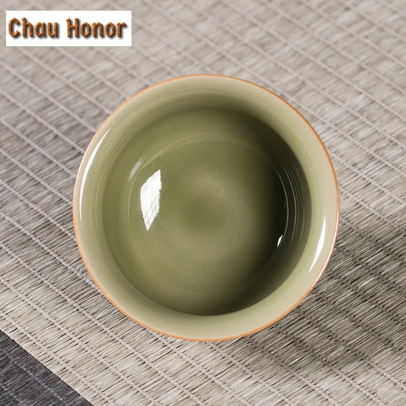 55ml Handmade Longquan Celadon Teacup Ancient Tea Bowl Cup For Tea Tea-tasting Meditation Cup Chazhan Mugs Master Cups Teaware