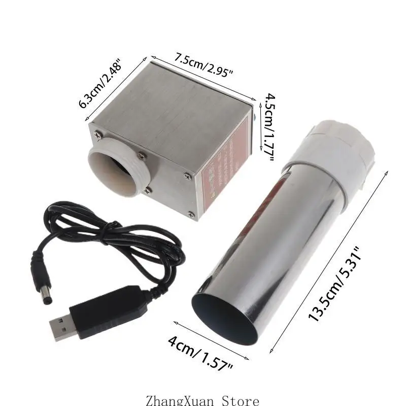 3XUF 전기 송풍기 5V -12V 바베큐 팬 숯 굴뚝 스타터 13500R 바베큐 팬