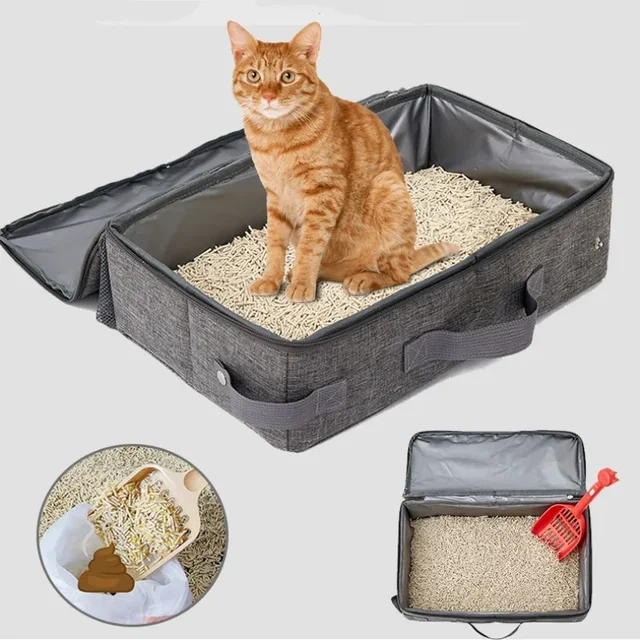 Foldable Cat Travel Litter Box with Lid Foldable Cat Litter Box with Zipper Lid Waterproof Oxford Cloth PP Board Portable ZD01 Foldable Cat Travel Litter Box with Lid Foldable Cat Litter Box with Zipper Lid Waterproof Oxford Cloth PP Board Portable ZD01