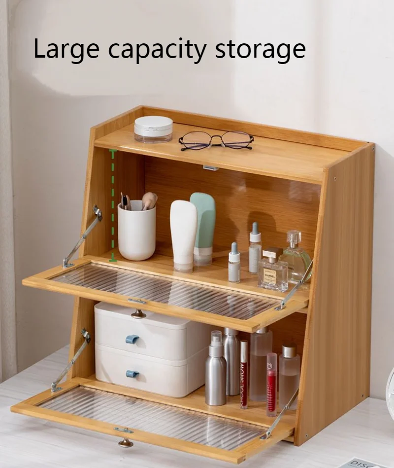 Bamboo Kitchen Storage Cabinet with Acrylic Door Tableware Storage Rack  Desktop Storage Drawers Organizer Dish Display Cabinet - AliExpress
