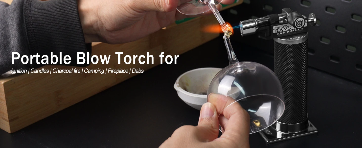 Description Picture 2 of itemHONEST Metal Windproof Butane Gas Lighter High Fire Outdoor BBQ Baking Igniter Blue Flame Turbo Torch Portable Cigar Lighter