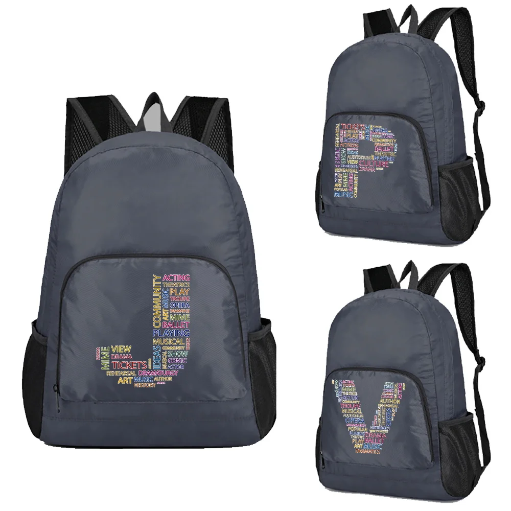 

Lightweight Portable Foldable Backpack Ultralight Climbing Travel Hiking Backpack for Women Sport Bag Text Letter Name Pattern