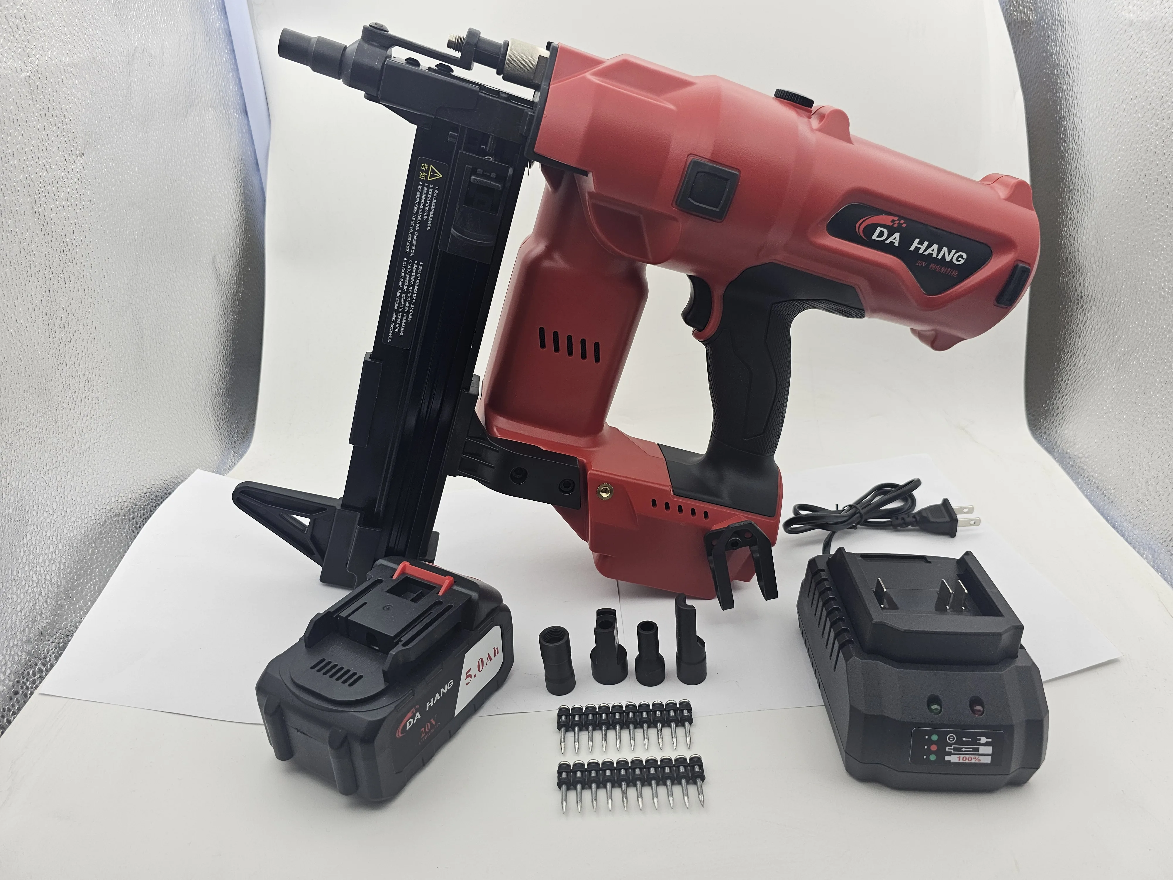Li-ion Power cordless nailer  automatic  gun plastic strip nail gun for concrete and steel  MAKITA Battery suitable Red Color 4
