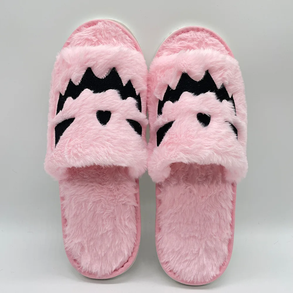 Fluffy Winter Warm Slippers Woman Girls Halloween Pumpkin Cartoon