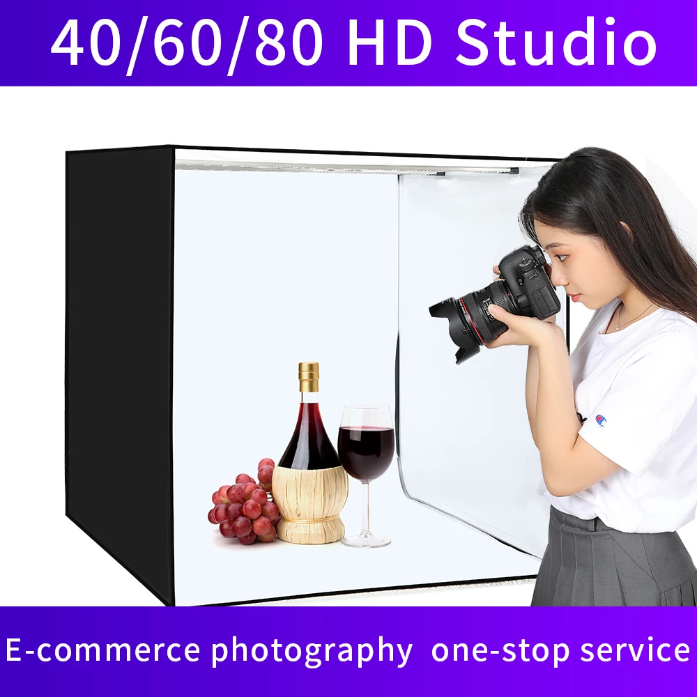 SH 80cm/65cm Lightbox Kits Photo Studio Mini Table Shooting Tent With 5 Colors PVC Background Foldable Dimmable Photography Box