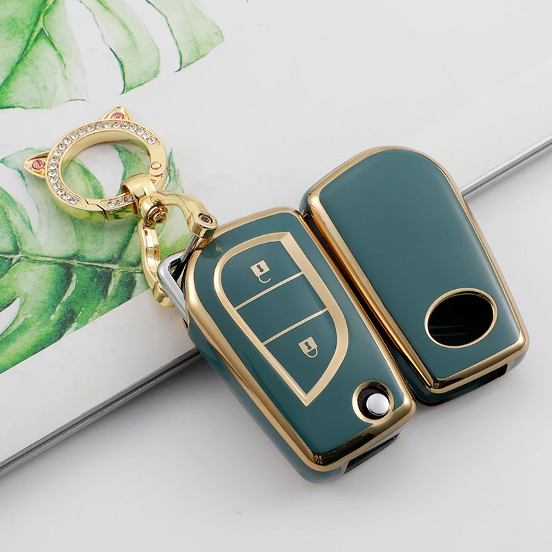 

2/3 Button Soft TPU Car Key Cover Case Auto Shell Holder Protector Fob for Toyota Aygo Yaris Highlander Camry RAV4 Keychain