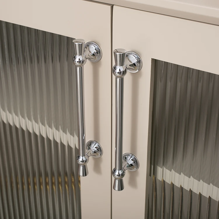 Armário de cozinha cromado brilhante Hardware Alças