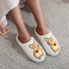 Corgi Pet Pattern Embroidered Plush Home Thick-Soled Comfortable Woolen Cotton Slippers Cute Warm Non-Slip Indoor Slippers Pet Mom Gift Dog Lovers Men and Women Can Wear 2