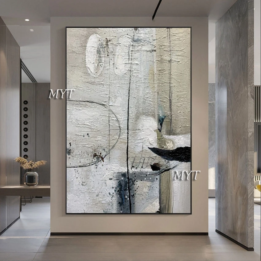 

100% Handmade Gray New Abstract Design Canvas Oil Painting No Frame Large Living Room Wall Picture China Imports Home Decor