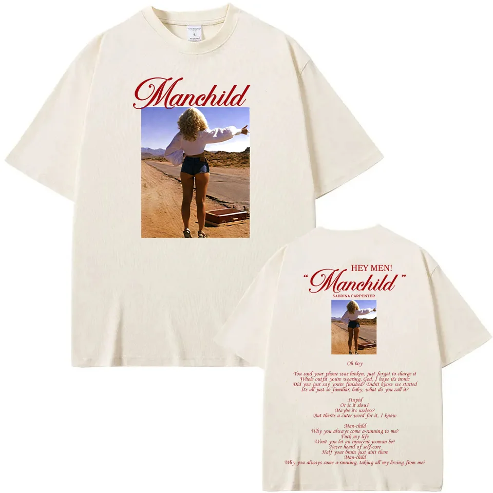 Sabrina Carpenter - Manchild T Shirt Street Hip-hop Rapper Short
