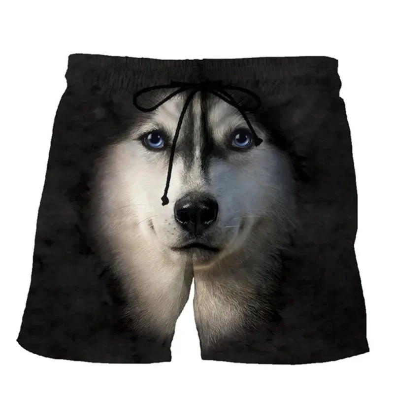 New Funny Animals Dog Hawaiian Beach Shorts Cute Pets 3D Print Men Surfing Board Shorts Oversized Swimwear Trunks Kids Clothing 5