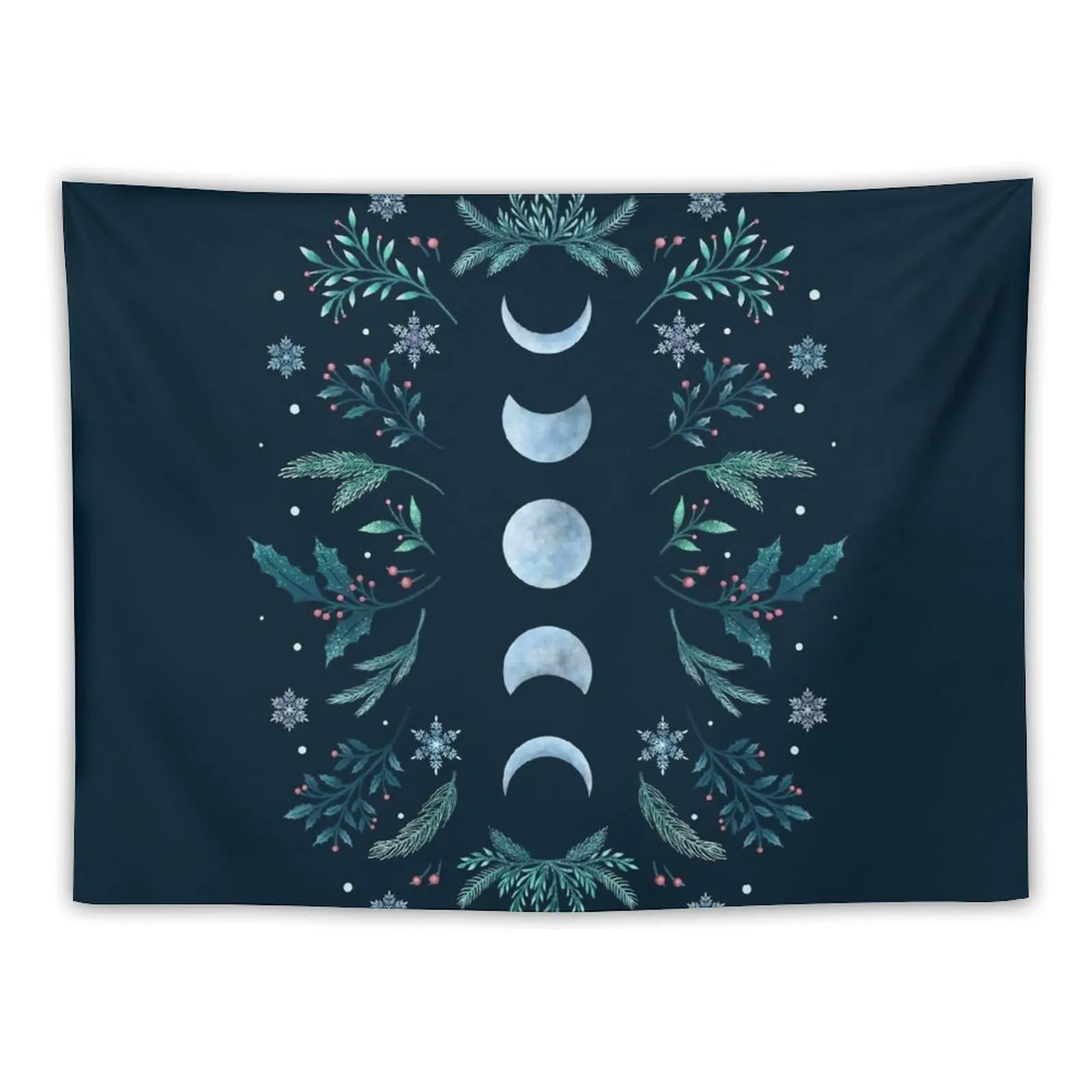 

Moonlit Garden-Teal Snow Tapestry Home Decorators Home Decoration Accessories Tapestry