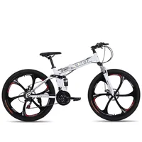 Vélo de montagne pliable personnalisé en gros, VTT à double suspension, vélo à frein à disque 26/27,5/29 pouces, sports de plein air 1