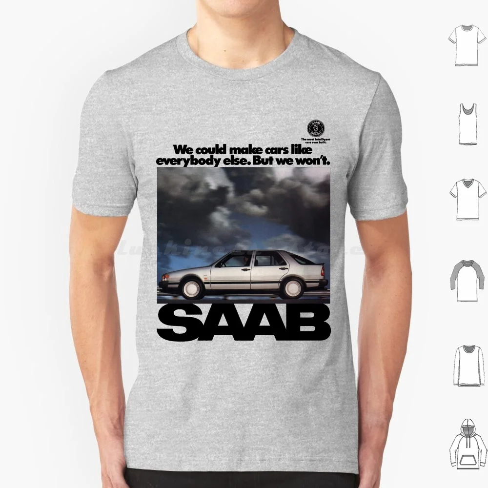 Saab 9000 T Shirt Big Size 100% Cotone Saab 900 9000 Turbo Svedese Svezia Auto 1980S 1990S 80S 90S Papà Mamma Festa Del Papà