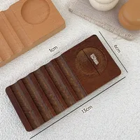 Ensemble multifonctionnel de supports pour stylos de nail art avec logo, en bois naturel, comprenant une palette, un gobelet de lavage pour stylos et un support pour stylos, outil de nail art 5