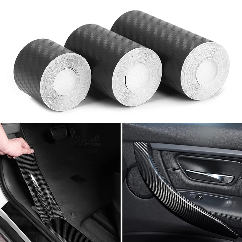 

3/5m 3D Nano Carbon Fiber Car Sticker Anti Scratch Tape Protection Film DIY Protector Strip Auto Door Sill SideWaterproof
