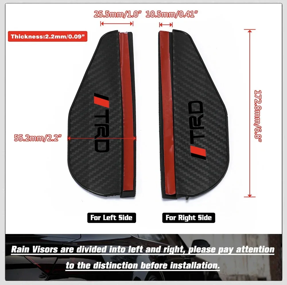 2PCS of General Motors rearview mirror rain cover carbon fiber For TRD TOYOTA Crown Reiz Corolla Prada Alphard Yaris Vitz Camry