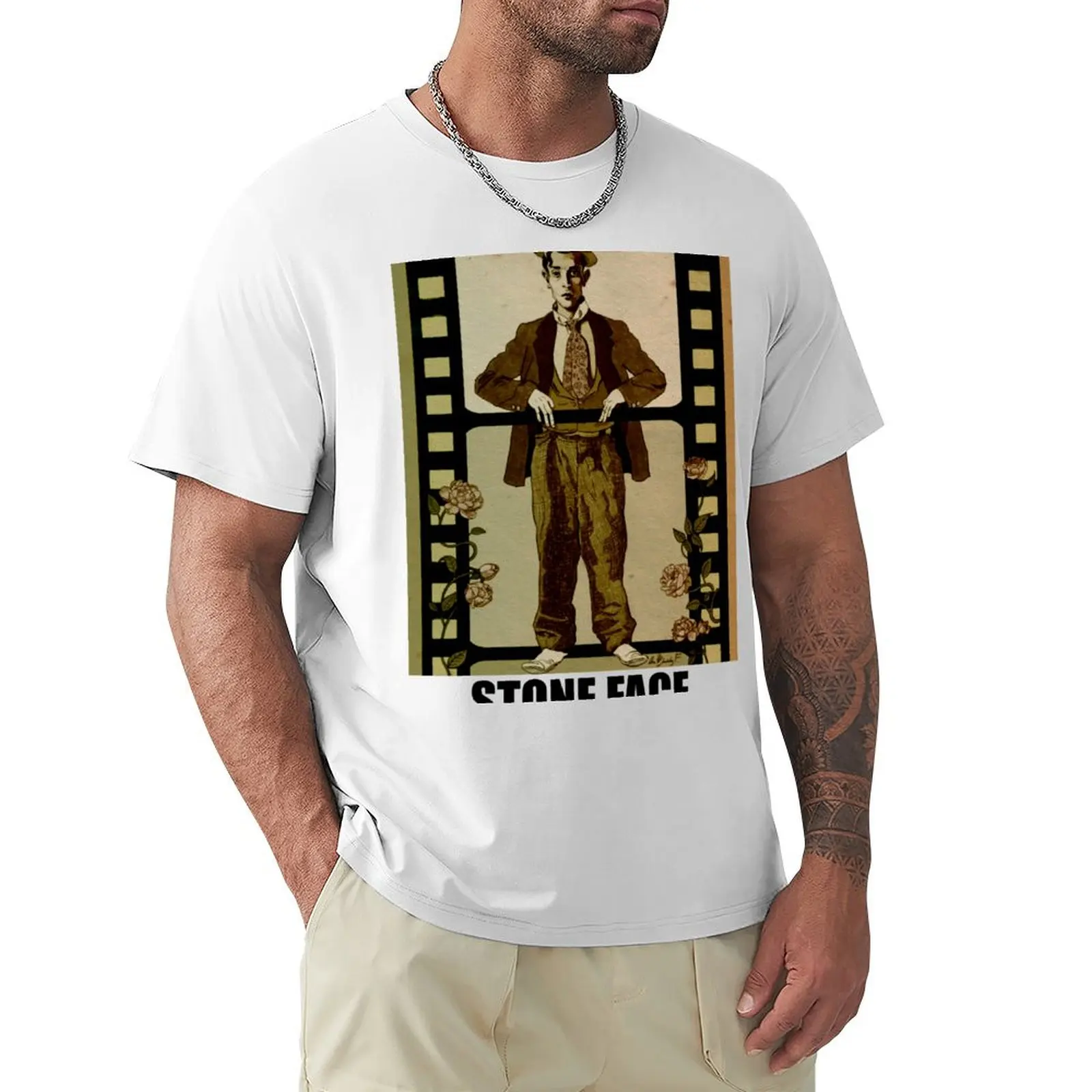 

Футболка Buster Keaton, футболки, спортивные Поклонники для мальчика, милые мужские топы, большие и высокие футболки
