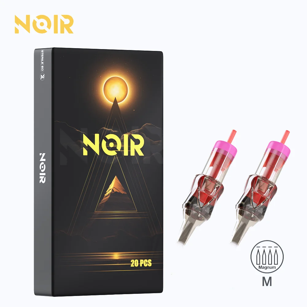 20pcs NOIR M Tattoo Cartridge Needles Sterilized Standard Disposable Magnum Permanent Makeup Machine Needles Tattoo Pen Supplies