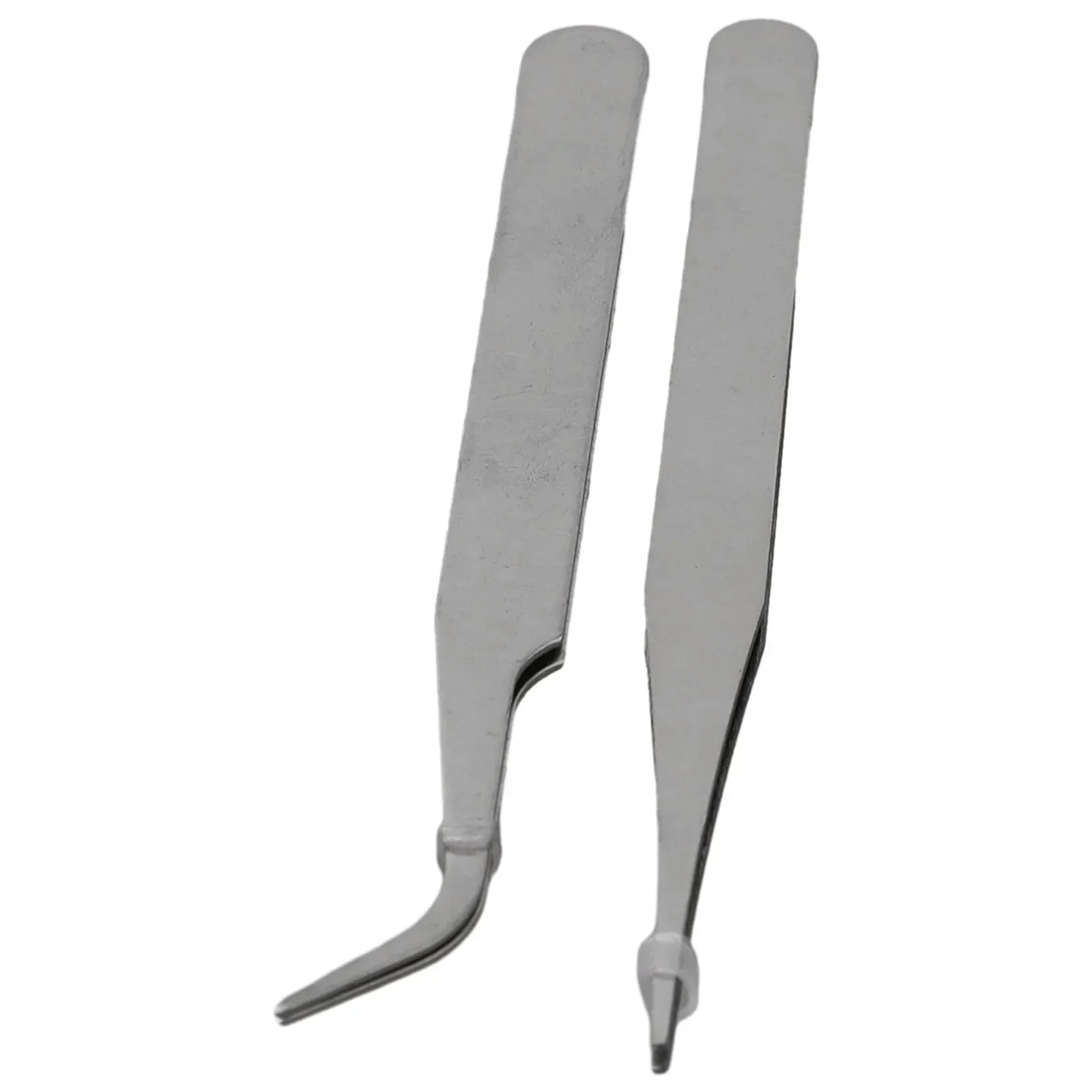 Tip Tweezers 2pcs Tweezers Anti-magnetic Curved Straight Dismantling Hand Tool Set Mini Picking Up Parts precision tweezers,tweezer tool