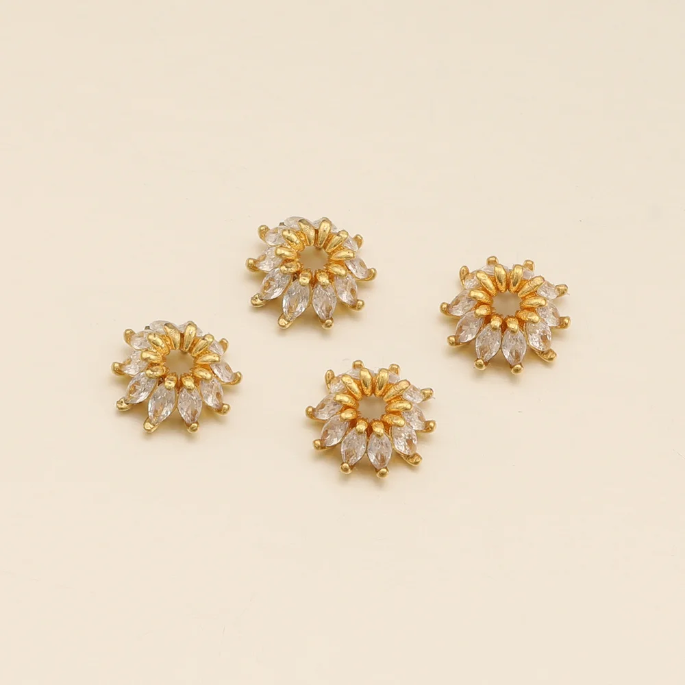 Cordial Design 11*11MM 50Pcs Jewelry Findings & Components/Flowers Shape/Hand Made/Jewelry Accessories/Copper/DIY CZ Cap Making - cordial