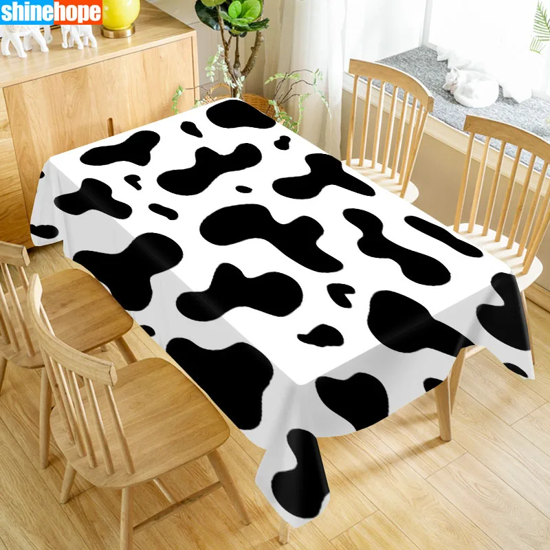 

Cow Pattern Tablecloth Oxford Fabric Table Cloth Wedding Decoration Rectangular Table Cover For Party Home Decor TV Covers 3.15