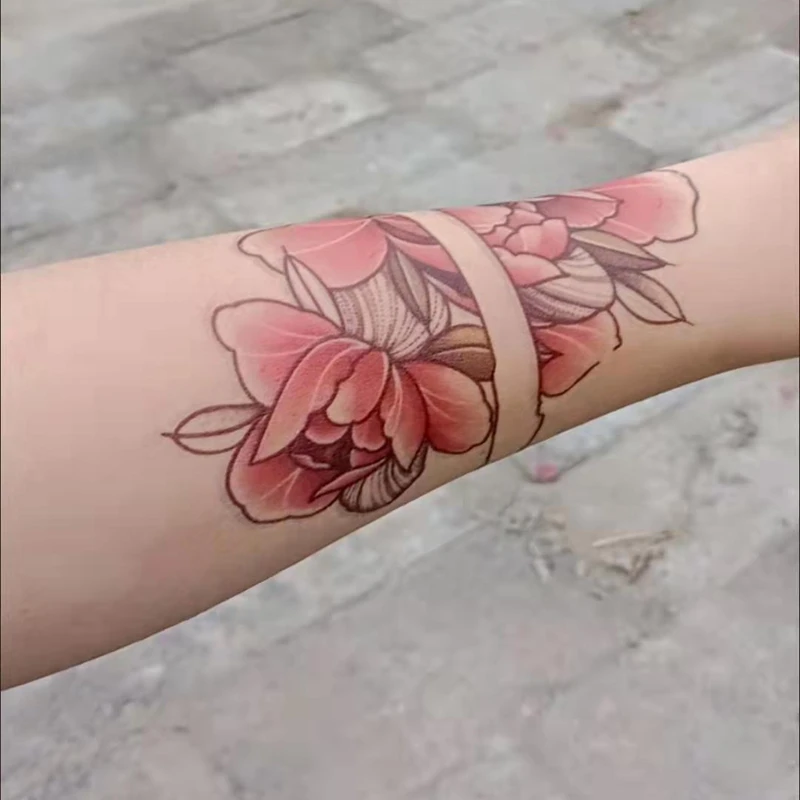 New Flower Arm Armband Waterproof Tattoo Stickers Sexy Girl Art Fake Tattoo Fashion Thigh Collarbone Temporary Tattoo Cover Scar Aliexpress