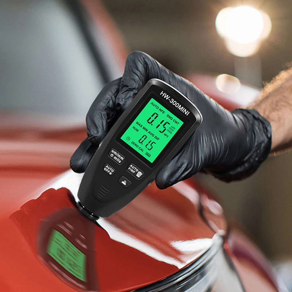 HW-300 Mini Coating Thickness Gauge Tester Auto Paint Check Car Paint Inspection Device Automotive Meter Measuring Tool paint coating meter paint thickness gauge thickness gauge