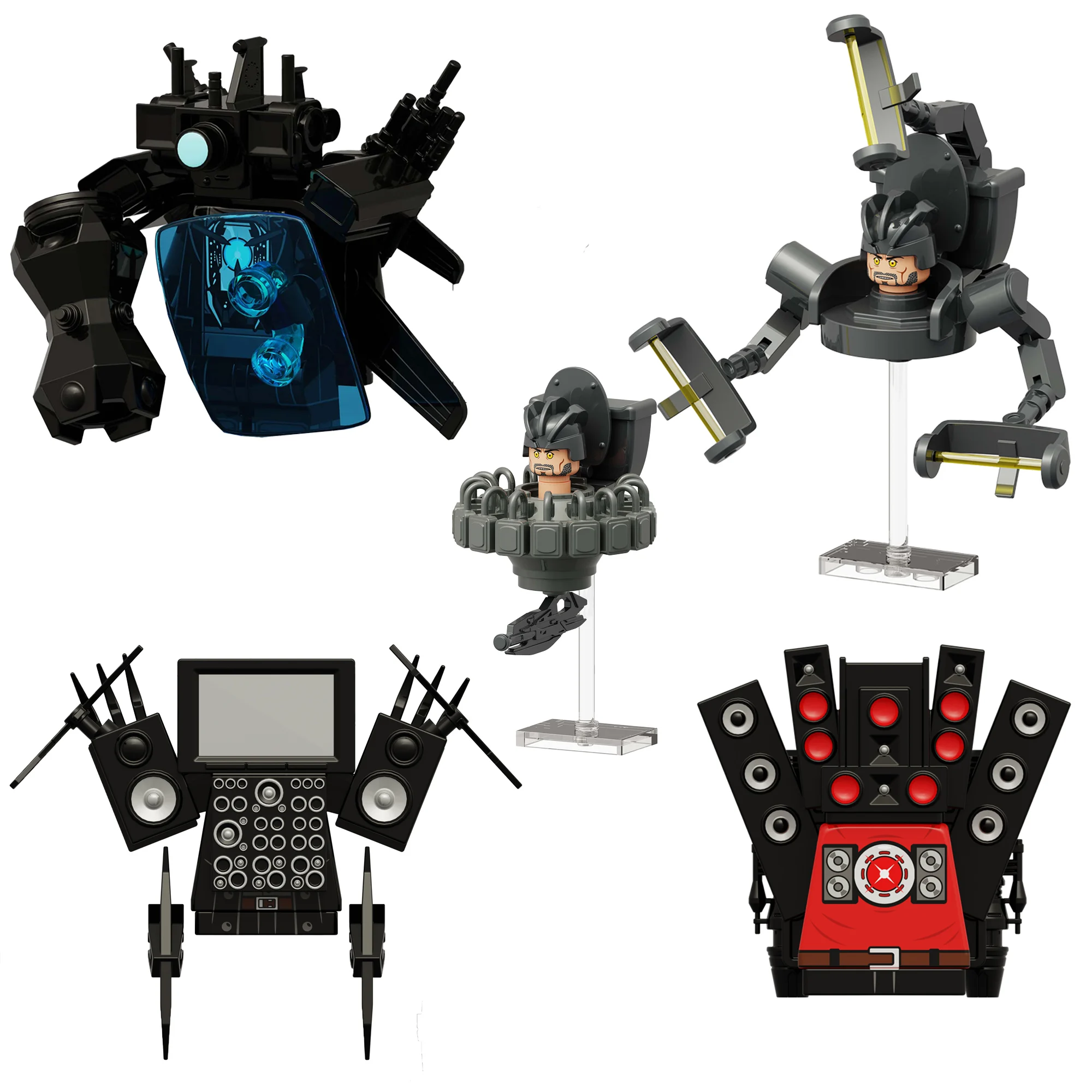 KDL834 SWAT MUTANT Building Blocks SKIBIDI G-toilet Titan Clock TV Camera Speaker Scientist Plunger Man Figures Bricks Doll Toys 5