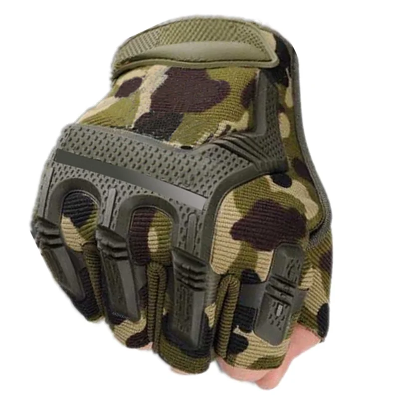 Fingerless Tactical Gloves Men Women Camouflage Half Finger Gloves For Fitness Antiskid Motorcycle Moto Men's Military Mittens