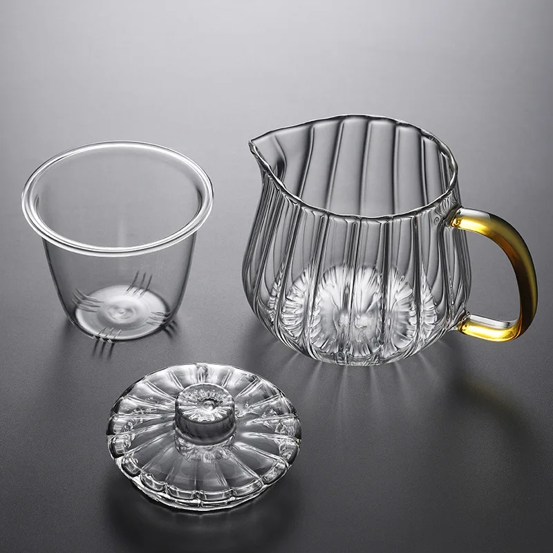 Thickened Heat-Resistant Glass Teapot, Tea Water Separation and Filtration, Tea Maker, Petal, Creative Tea Set