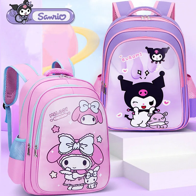 

Cartoon Cute Kawaii Sanrioed Kuromi My Melody 2023 New Waterproof Large Capacity Load Reducing Childrens Backpack