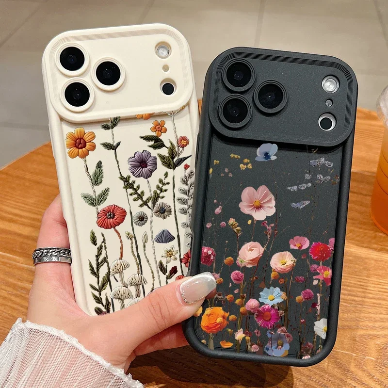 Retro Floral Pattern Silicone Phone Case