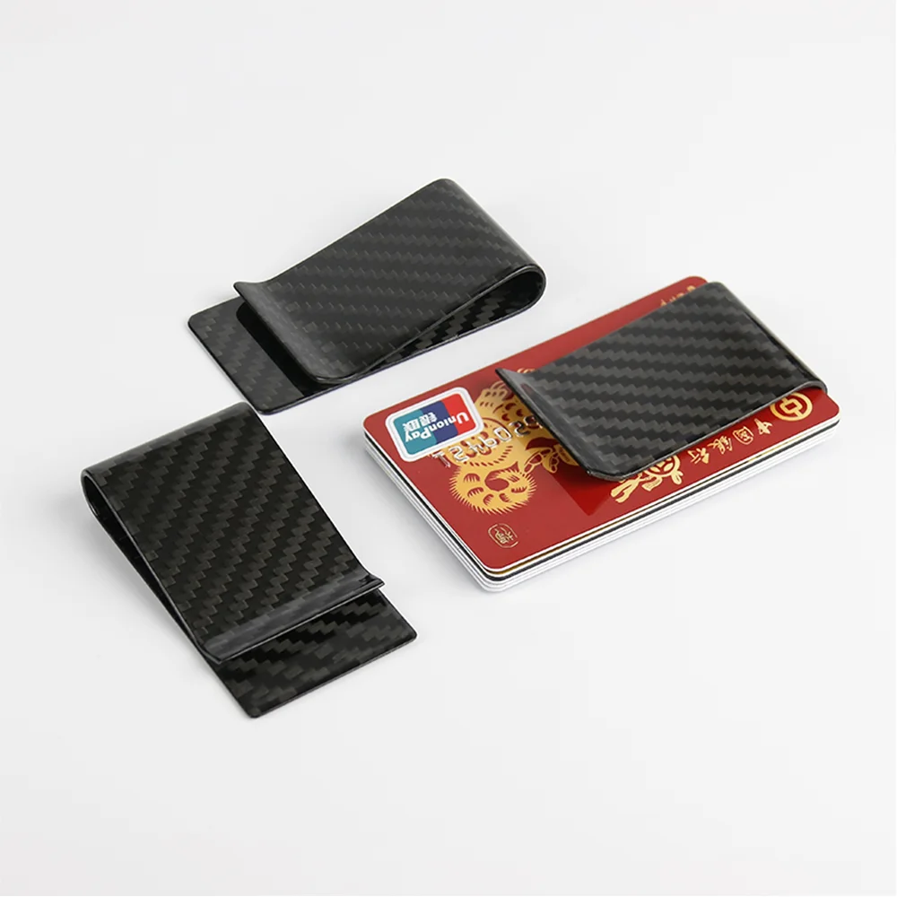 Carbon Fiber Wallet Metal Money Clip Durable Lightweight Forged Carbon Fiber Money Clip RIFD Blcoking Card Holder Wallet for men