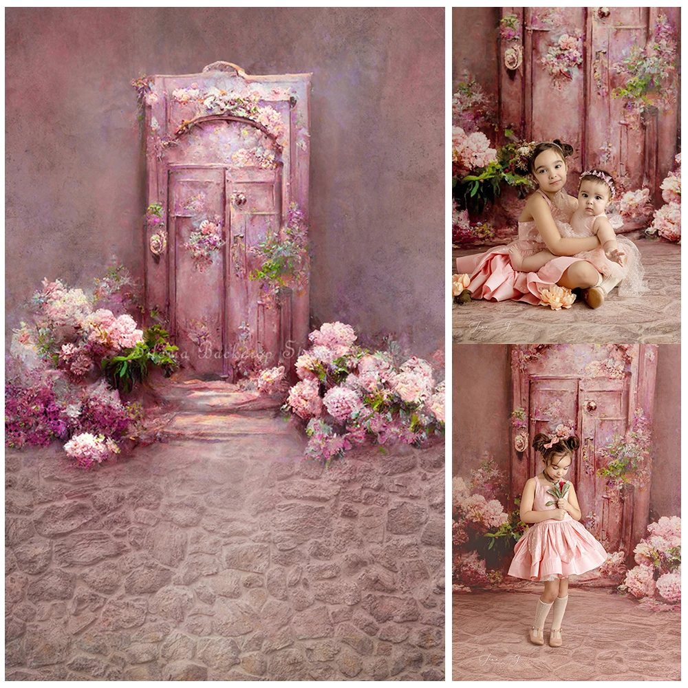 Toile de fond de photo de porte rose rurale rêveuse, fond de photographie  de fleurs, toile de fond de portrait de nouveau-né, accessoires de studio  photo, femme enceinte - AliExpress, image size:1000x1000