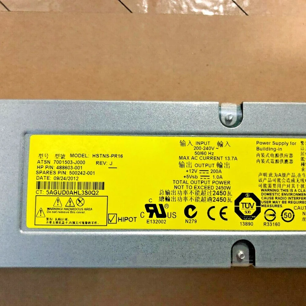 HP HSTNS-PR16 HSTNS PR16 750W 전원 공급 장치용 1개
