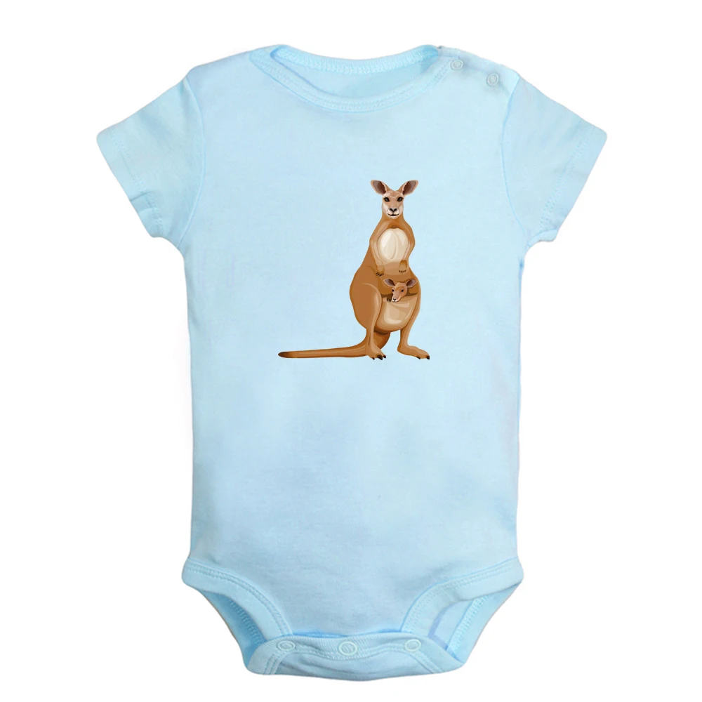 Cute Kangaroo Baby Short-Sleeve Onesies Bodysuit Baby Outfits