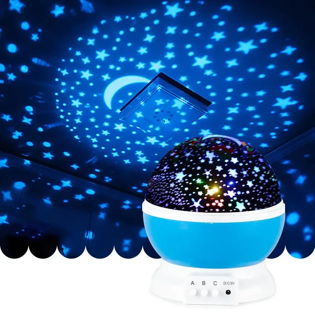 360 Degree Rotating Gift Lamp Colorful LED Galaxy Moon Star Sky Night Light  Projector for Kids SONG MAN Room Decor Atmosphere - AliExpress
