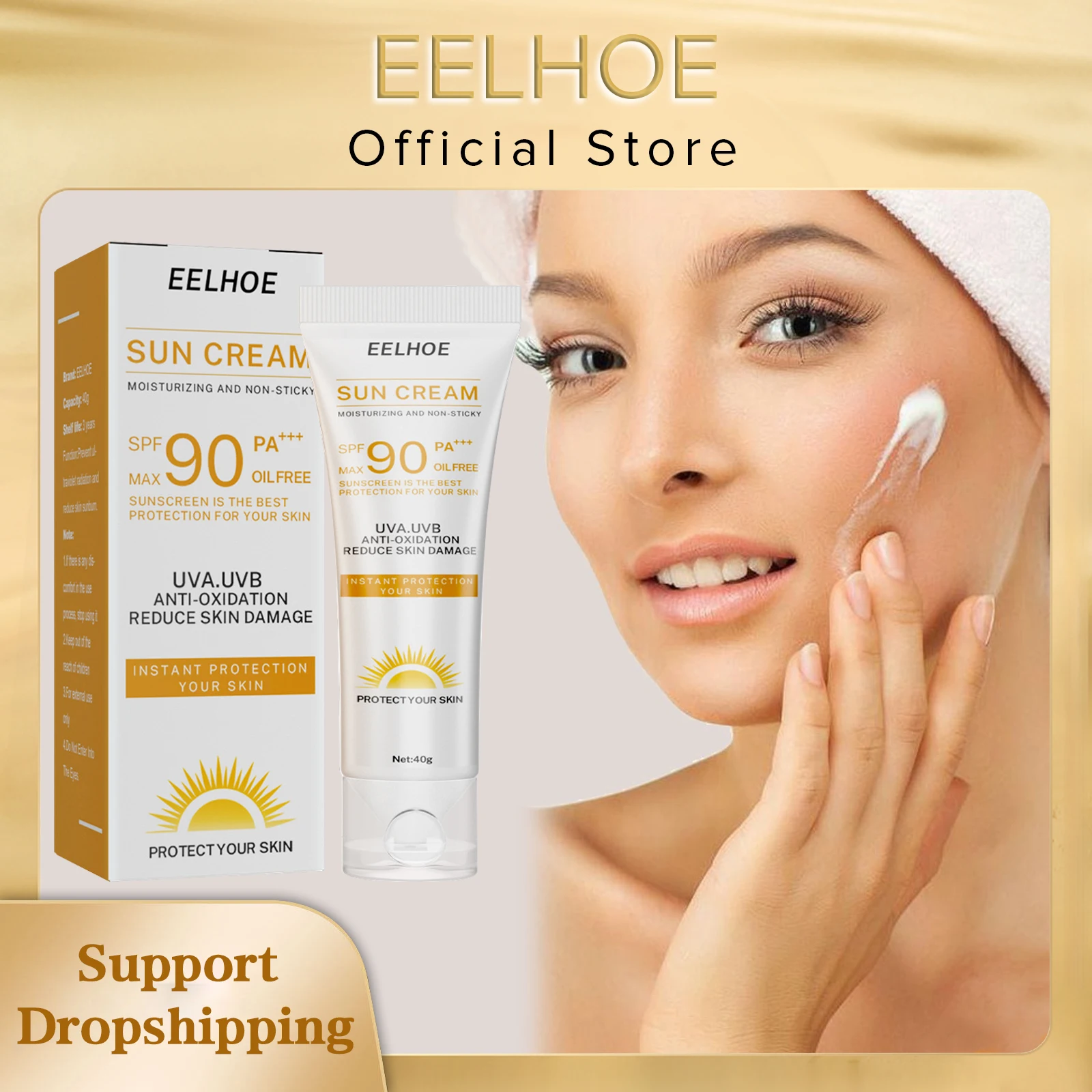 

EELHOE Sunscreen Spf 90 Whitening Sun Cream for Face Body Oil-control Bleaching Face Moisturizer Sunblock Skin Protective Cream