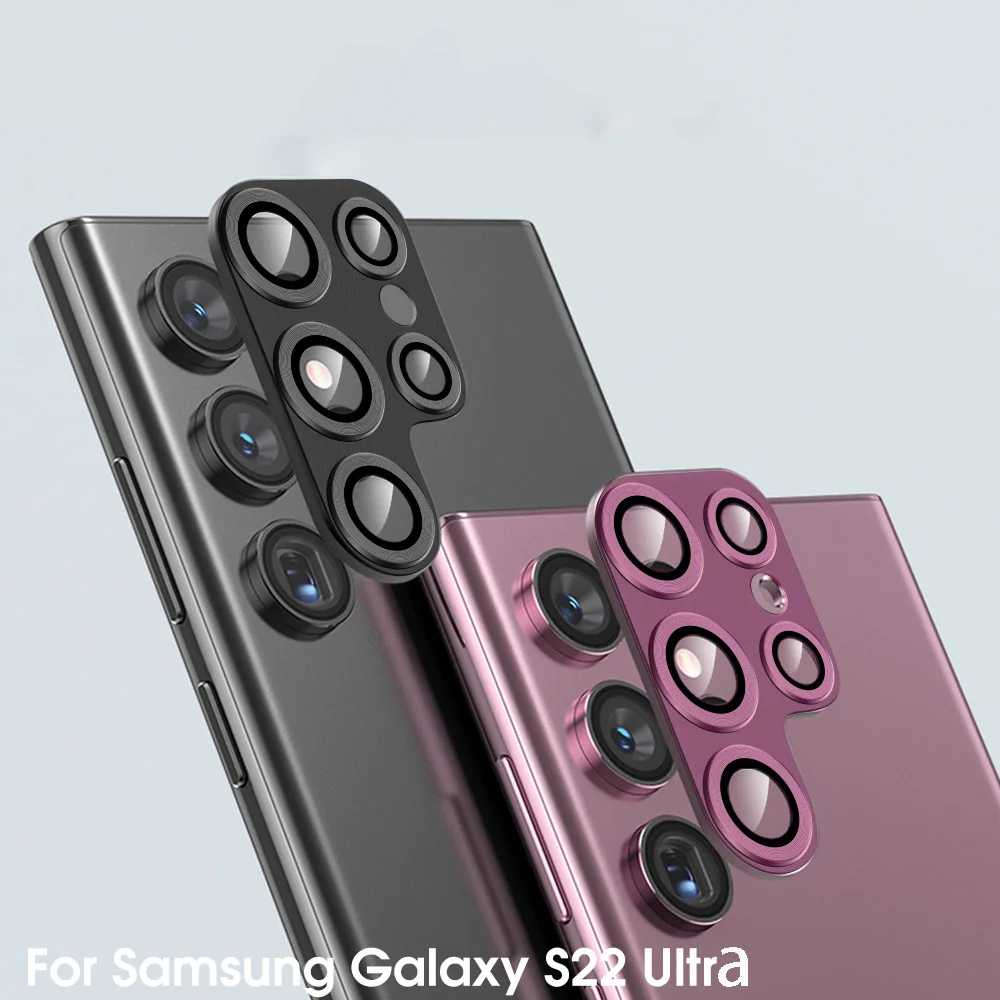 Samsung Galaxy S22 için Ultra Kamera Lens Koruyucu Alüminyum Alaşımlı Metal Kamera filmi S22ultra S22 Telefon Aksesuarları_voghion.com