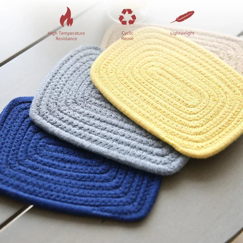 Cotton Coasters Linen Round Mats Set Insulation Coffee Pad Placemat For Dining Table Kitchen Home Decoration Accessories Mat
