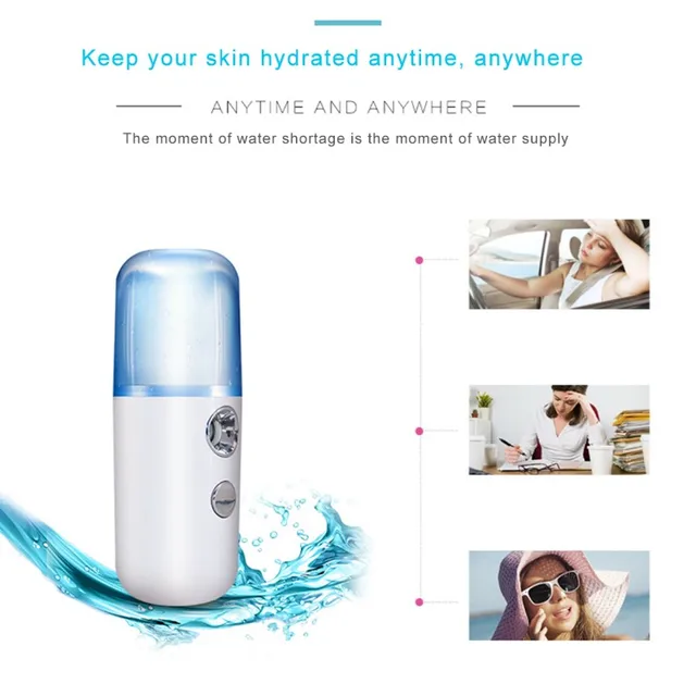 Handheld Mini Humidifier Nano Mist Usb Rechargeable Cool Mist Maker Fogger Portable Water Replenisher Face Care Facial Sprayer 5