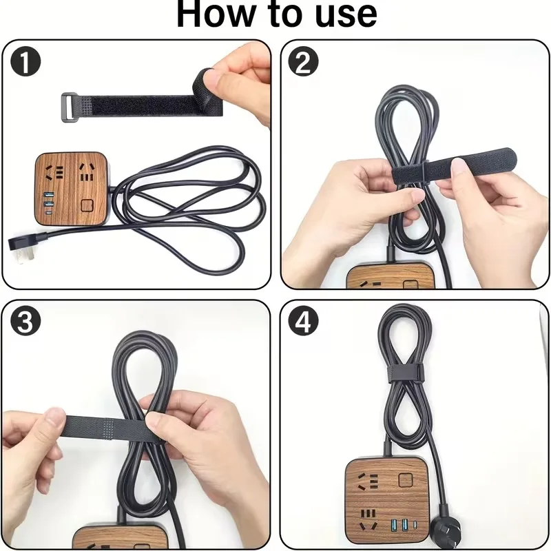 Versatile Self-Adhesive Hook and Loop Straps for Cable Management and Home Organization