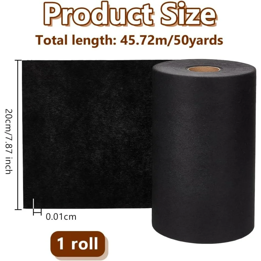Black Cut Away Embroidery Stabilizer 7.9 Inch x 50 Yard Roll Cut Away Stabilizer Backing Soft Embroiderys Backing Stabilizers