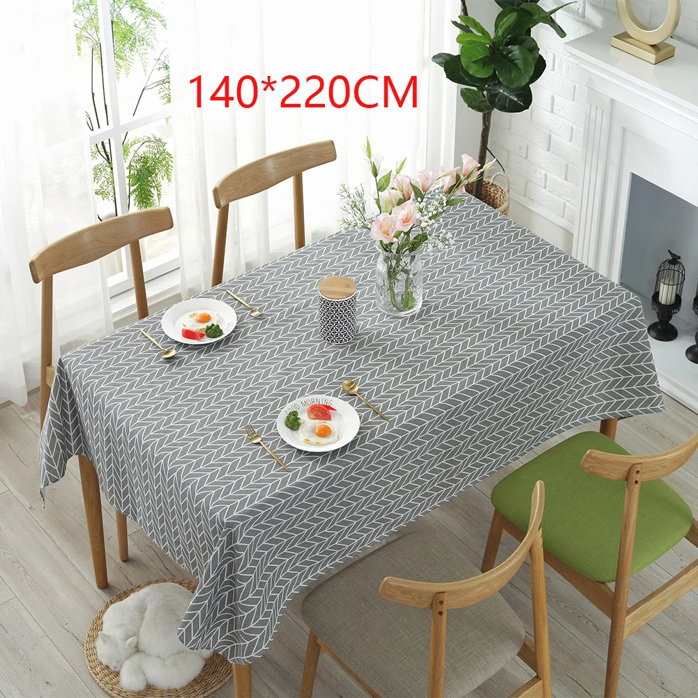 

Tabletop Simple Decor Tablecloth Gray Cotton Linen Table Cover Dinning