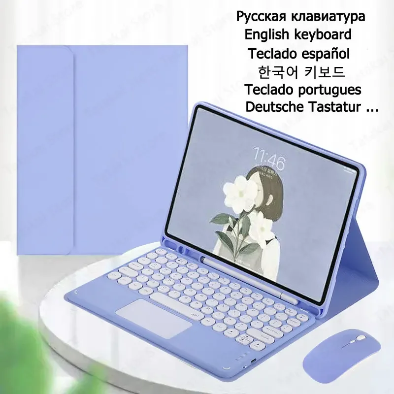 

Чехол для клавиатуры с держателем для ручек для Samsung Galaxy Tab A9 + A9 Plus, 11 дюймов, чехол с сенсорной панелью, клавиатура для Galaxy Tab A9 Plus, клавиатура