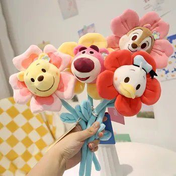 정통 위니 칩 만화 창의적인 귀여운 봉제 장난감, 꽃 꽃다발 모양, 디즈니 애니메이션 시리즈, 꽃 인형 선물 장식