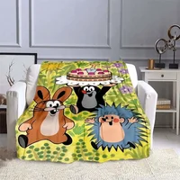 The Little Mole Blanket Flannel Friends Together Cozy Soft Fleece Bedspread Classic Cartoon Blanket Gift for Children Kids 1